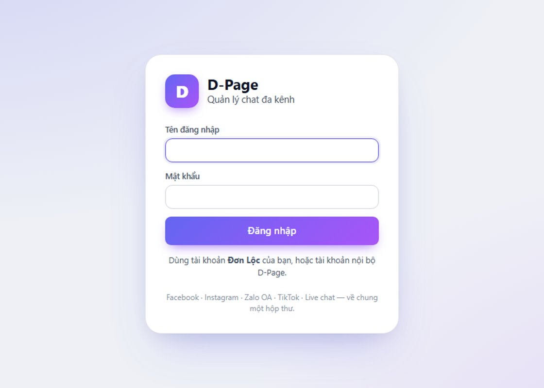 Screenshot of the D-Page sign-in page